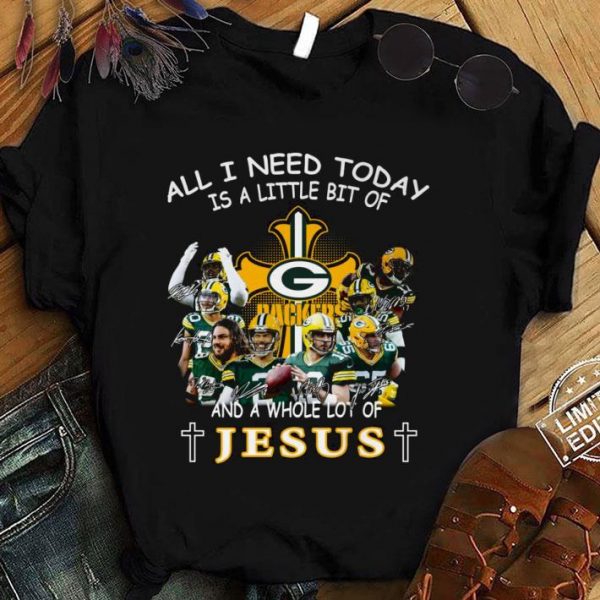 Hot Green Bay Packers Signatures And A Whole Lot Of Jesus shirt