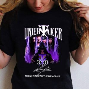 Official RIP Undertaker 30 years WWE signature thank you for the memories shirt 1