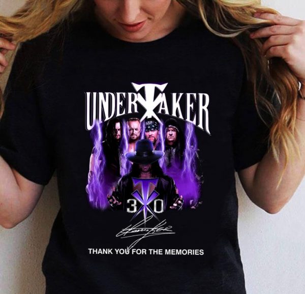 Official RIP Undertaker 30 years WWE signature thank you for the memories shirt