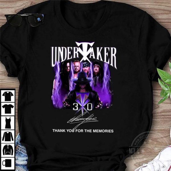 Official RIP Undertaker 30 years WWE signature thank you for the memories shirt