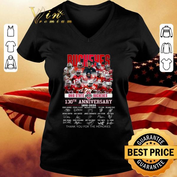 Awesome Buckeyes Ohio State Buckeyes 130th Anniversary 1890-2020 Signatures shirt