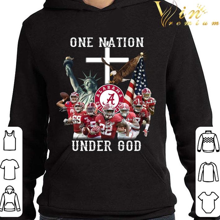 2c21a29a statue of liberty one nation under god alabama crimson tide signatures shirt 4 - Statue of Liberty One Nation Under God Alabama Crimson Tide Signatures shirt