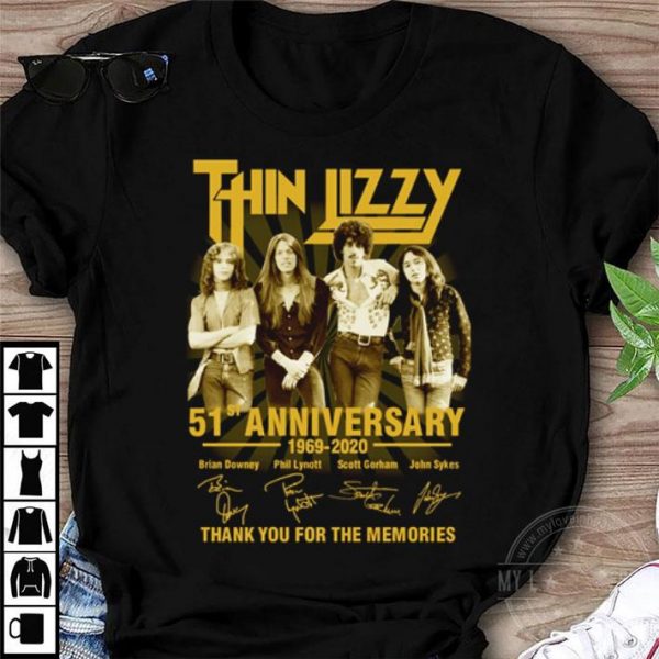Thin Lizzy Band Hard Rock 51st Anniversary 1969-2020 Signatures shirt