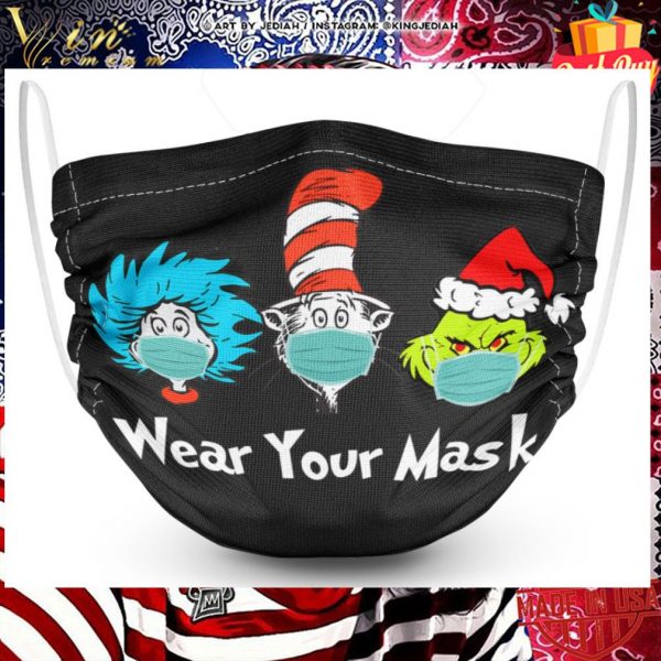 Dr. Seuss Grinch Wear Your Mask Face Mask