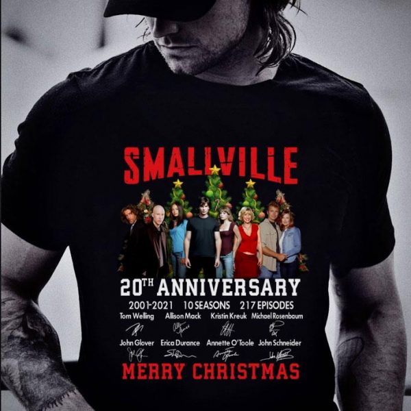 Original Merry Christmas Smallville 20th Anniversary 2001-2021 10 Seasons 217 Ep shirt