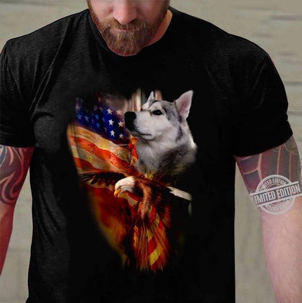Alaskan Malamute American Flag Wings shirt