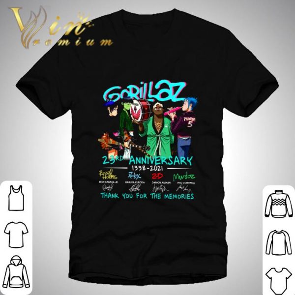 Gorillaz 23rd Anniversary 1998-2021 Signatures Thank You Memories shirt