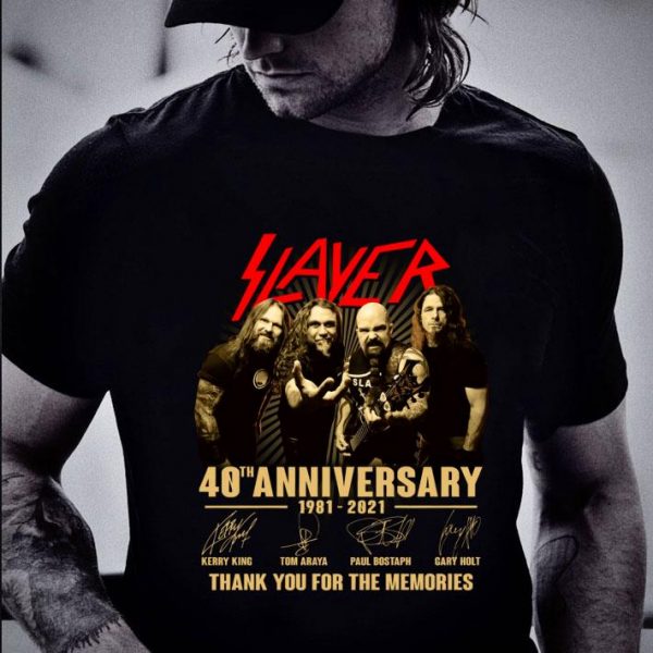 Hot Thank you Slayer 40th anniversary 1981-2021 signatures shirt