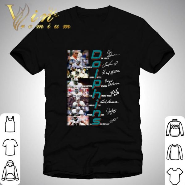 Miami Dolphins Signatures Don Shula Dan Marino Larry Little shirt