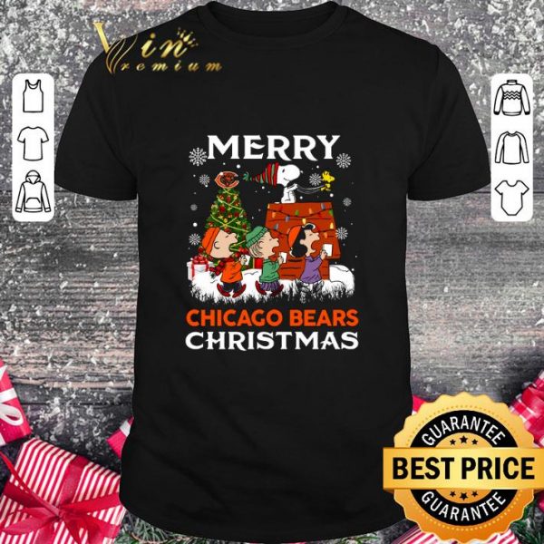 Funny Peanuts Characters Snoopy Merry Chicago Bears Christmas shirt