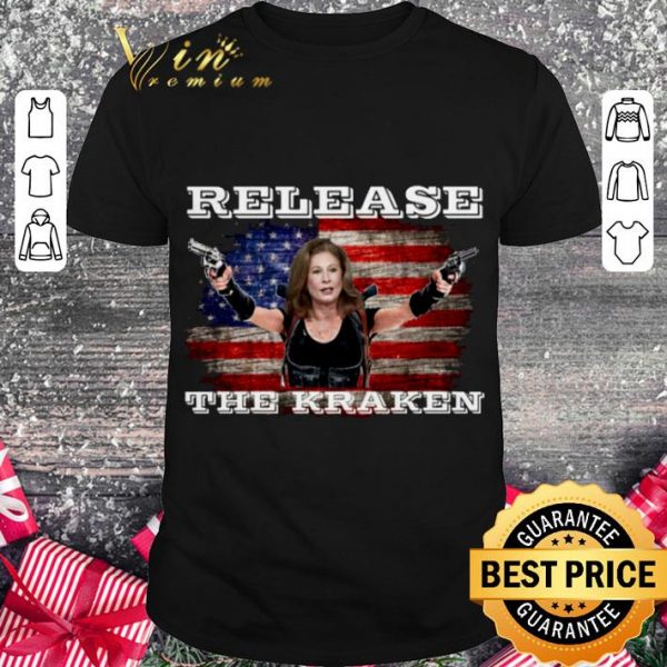 Hot Sidney Powell Release The Kraken Trump American flag shirt