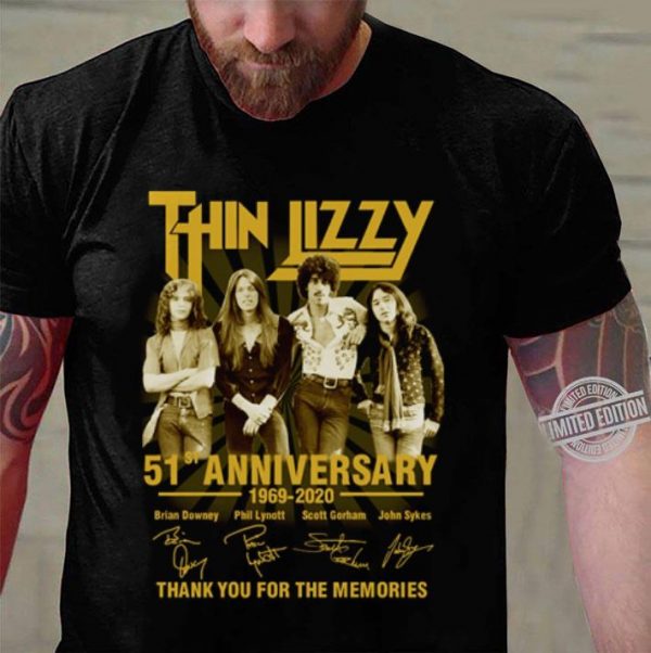 Thin Lizzy Band Hard Rock 51st Anniversary 1969-2020 Signatures shirt