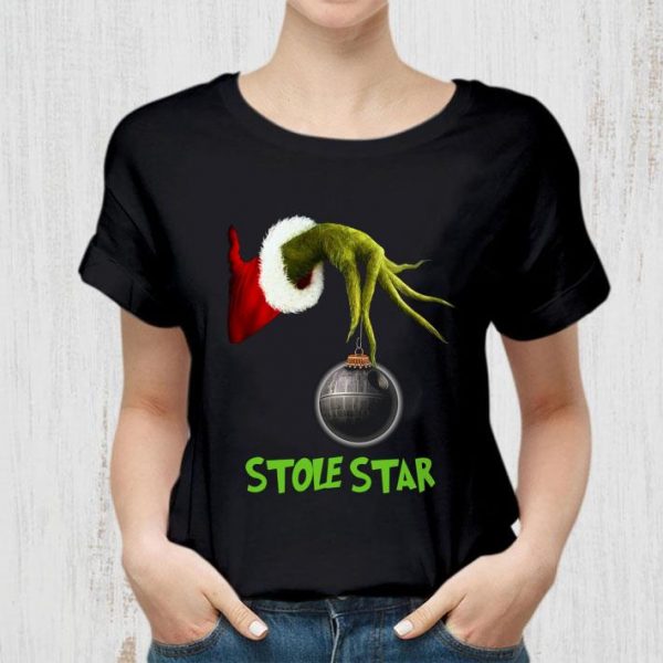 Premium Star Wars Hand Grinch Hold Stole Star Death Star Christmas shirt