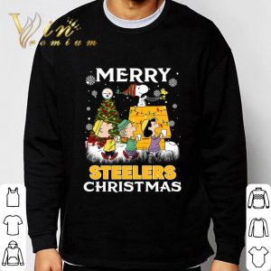 Peanuts Characters Merry Pittsburgh Steelers Christmas shirt 2