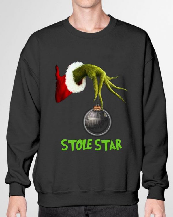Premium Star Wars Hand Grinch Hold Stole Star Death Star Christmas shirt