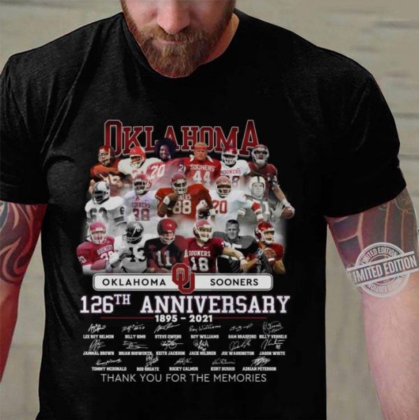 Hot Oklahoma Sooners 126th Anniversary 1895-2021 Signatures shirt