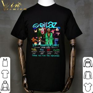 Gorillaz 23rd Anniversary 1998-2021 Signatures Thank You Memories shirt 1