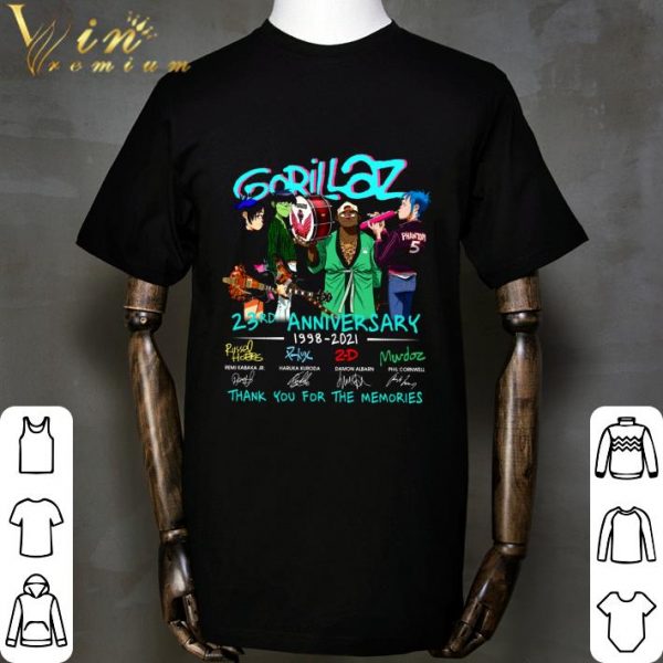 Gorillaz 23rd Anniversary 1998-2021 Signatures Thank You Memories shirt
