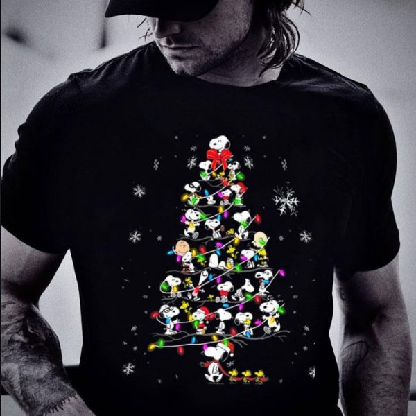 Official Peanuts Snoopy Charlie Brown Woodstock Merry Christmas Tree shirt