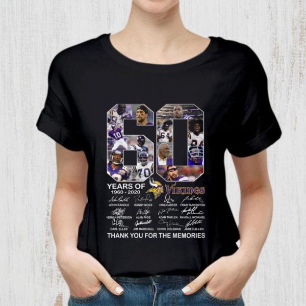 Awesome 60 Years Of 1960-2020 Vikings Signed Thank You For The Memories shirt