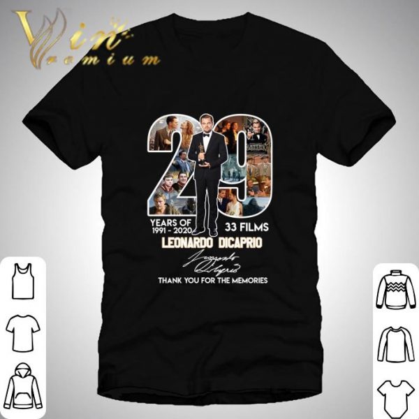 Thank You Leonardo Dicaprio 29 Years Of 1991-2020 33 Films Signature shirt