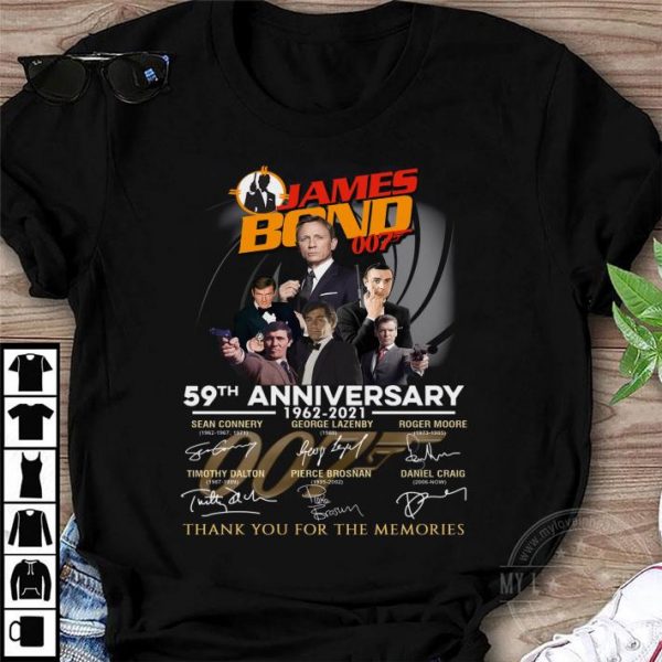 Funny 59th Anniversary James Bond 007 Signatures Thank You For The Memories shirt