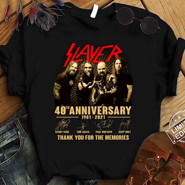 Hot Thank you Slayer 40th anniversary 1981-2021 signatures shirt