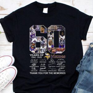 Awesome 60 Years Of 1960-2020 Vikings Signed Thank You For The Memories shirt