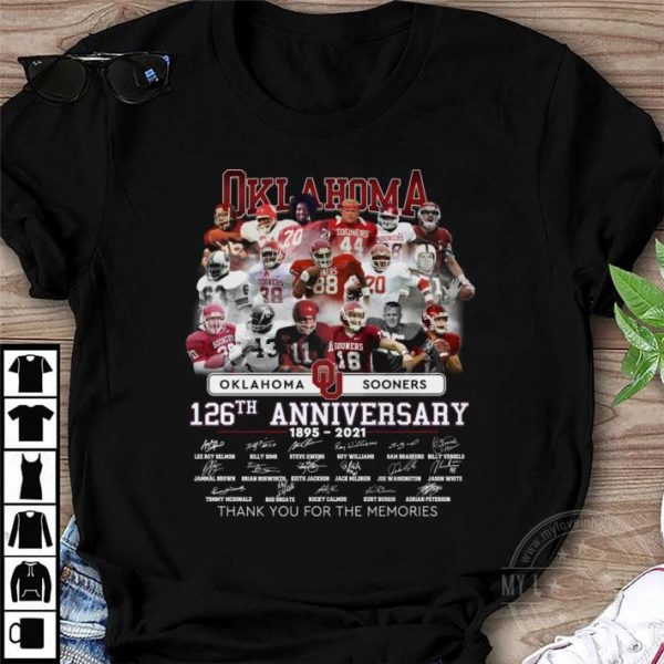 Hot Oklahoma Sooners 126th Anniversary 1895-2021 Signatures shirt