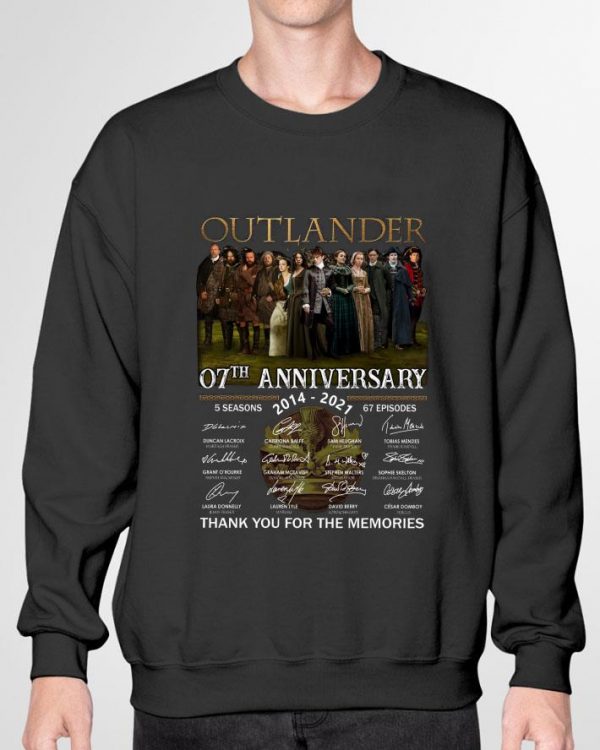 Hot Outlander 07th Anniversary 2014-2021 5 Seasons 67 Ep Signatures shirt