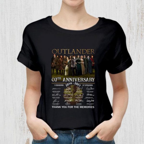 Hot Outlander 07th Anniversary 2014-2021 5 Seasons 67 Ep Signatures shirt