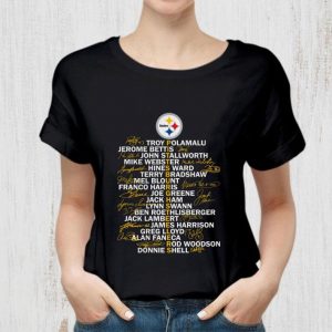 Official Pittsburgh Steelers Signatures Troy Polamalu Jerome Bettis shirt 1