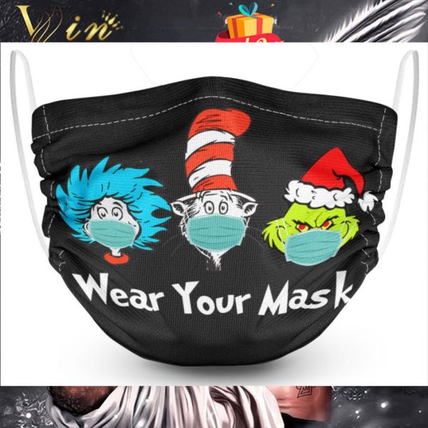 Dr. Seuss Grinch Wear Your Mask Face Mask