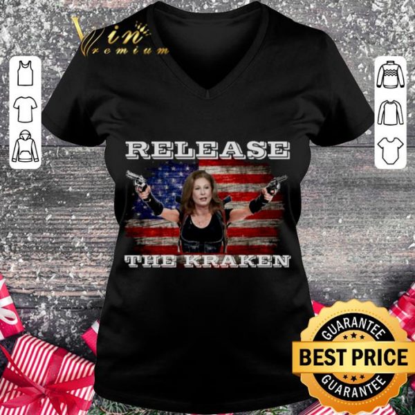Hot Sidney Powell Release The Kraken Trump American flag shirt