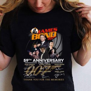 Funny 59th Anniversary James Bond 007 Signatures Thank You For The Memories shirt 1