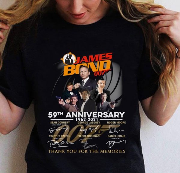 Funny 59th Anniversary James Bond 007 Signatures Thank You For The Memories shirt