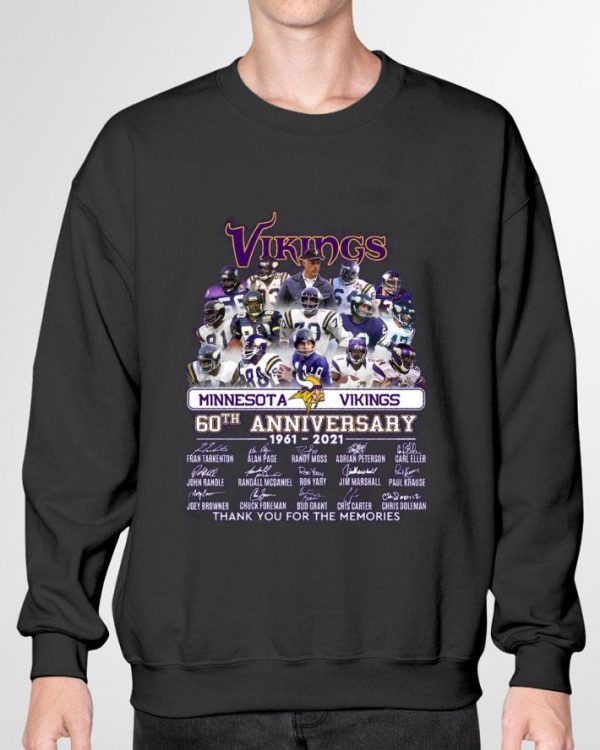 Original Team Minnesota Vikings 60th anniversary 1961-2021 signatures shirt