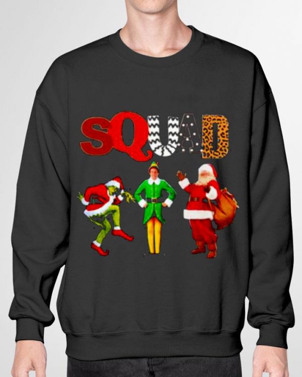 Squad Grinch Elf and Santa Claus Christmas shirt
