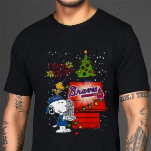 Best Snoopy Woodstock Merry Christmas Atlanta Braves shirt 2