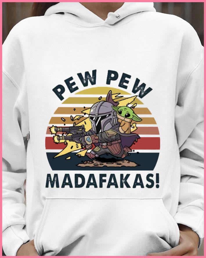 e25fc7a4 hot vintage mandalorian and baby yoda pew pew madafakas shirt 4 - Hot Vintage Mandalorian and Baby Yoda Pew Pew Madafakas shirt