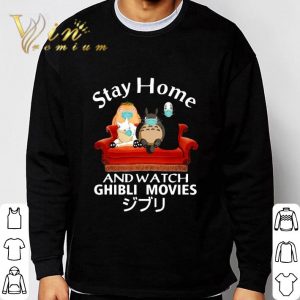 Stay Home And Watch Ghibli Movies Characters Friends Sofa shirt 2