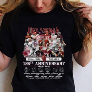 Hot Oklahoma Sooners 126th Anniversary 1895-2021 Signatures shirt 1