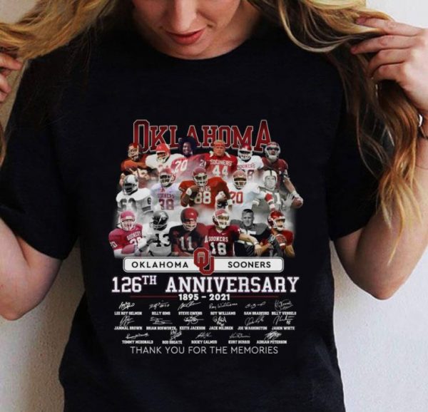 Hot Oklahoma Sooners 126th Anniversary 1895-2021 Signatures shirt