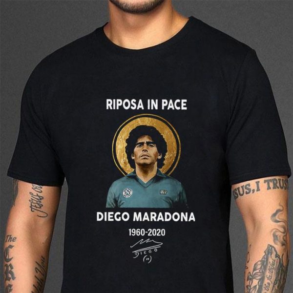 Hot Riposa In Pace RIP Diego Maradona 1960-2020 Signature shirt