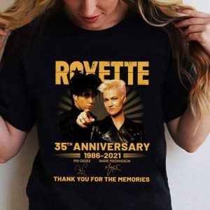 Roxette Band Rock 35th Anniversary 1986-2021 Signatures shirt 1