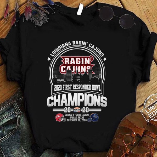 Hot Louisiana Ragin Cajuns 2020 First Responder Bowl Champions 2020 shirt