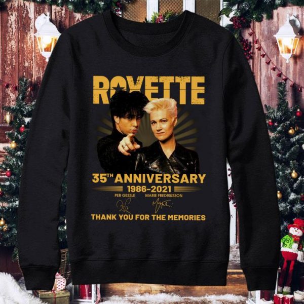 Roxette Band Rock 35th Anniversary 1986-2021 Signatures shirt