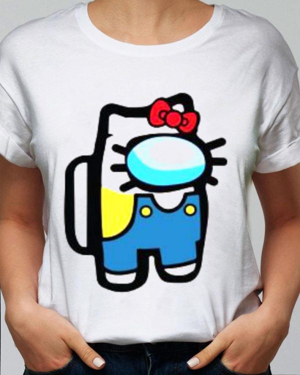 Funny Hello Kitty Cat Crewmate Character Among Us Gaming shirt