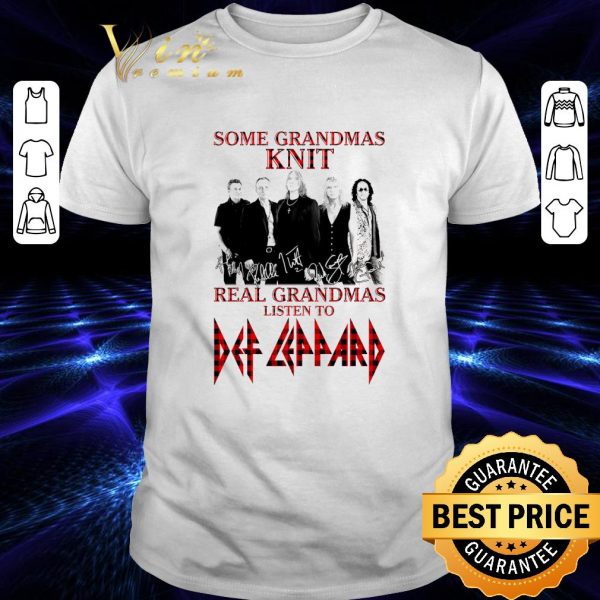 Some grandmas knit real grandmas listen to Def Leppard signed shirt