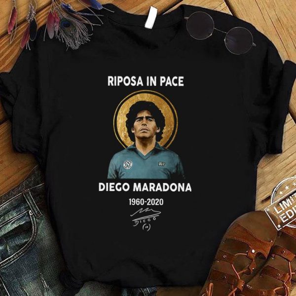 Hot Riposa In Pace RIP Diego Maradona 1960-2020 Signature shirt